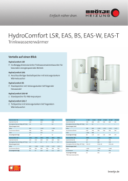 HydroComfort LSR, EAS, BS, EAS-W, EAS-T