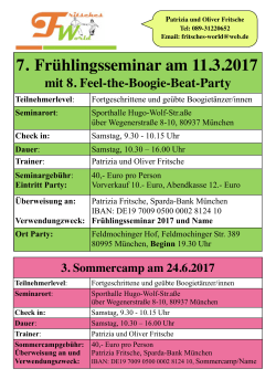 Workshop Frühlingsseminar 11. März 2017 10.30
