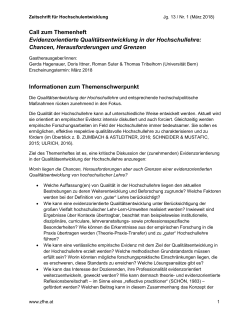ZFHE 13/1 - Zeitschrift für Hochschulentwicklung