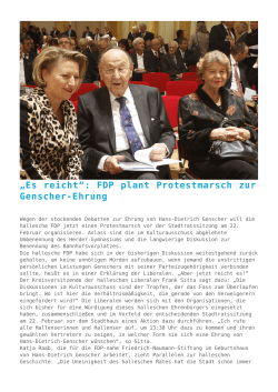 „Es reicht“: FDP plant Protestmarsch zur Genscher