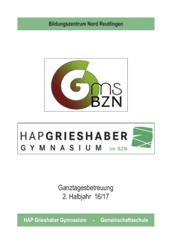 Ganztagesbetreuung 2. Halbjahr 16/17