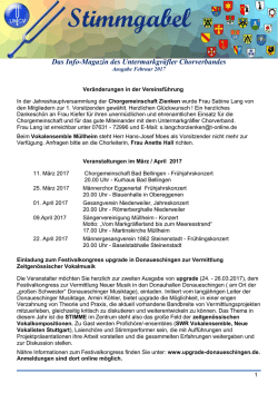 Info-Magazin Stimmgabel - Untermarkgr&auml;fler Chorverband