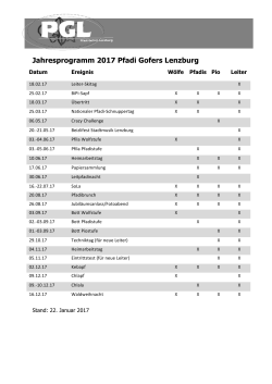 Jahresprogramm 2017 Pfadi Gofers Lenzburg