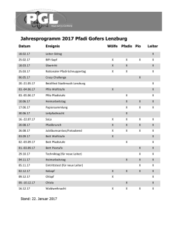 Jahresprogramm 2017 Pfadi Gofers Lenzburg