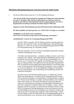 Jahresabschluss 2015 Die &ouml;ffentliche