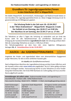 Grundkurs f&uuml;r Jugendgruppenleiter/innen JULEICA