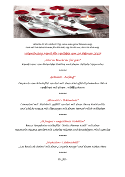 Valentinstag Menü