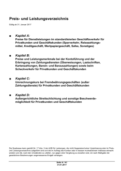 Preis- und Leistungsverzeichnis - Sparkasse Rhein