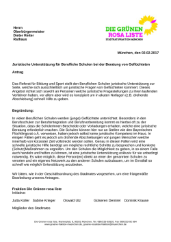 Herrn Oberb&uuml;rgermeister Dieter Reiter Rathaus