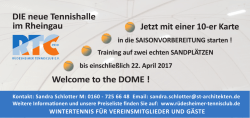 DIE neue Tennishalle Jetzt mit einer 10