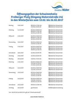 Öffnungszeiten Winterferien 2017
