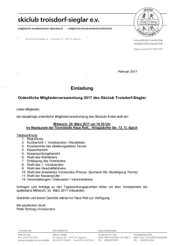 Einladung - beim Skiclub Troisdorf