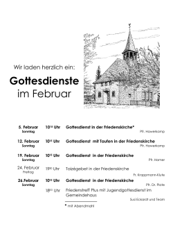 Gottesdienste im Februar