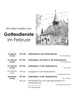 Gottesdienste im Februar