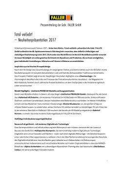 Pressemitteilung der Gebr. FALLER GmbH – Neuheitenpräsentation