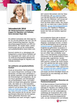 Jahresbericht 2016 - Landesbeauftragte f&uuml;r Migration und Teilhabe