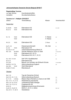 Terminkalender 2016/2017 - Deutsche Schule Belgrad