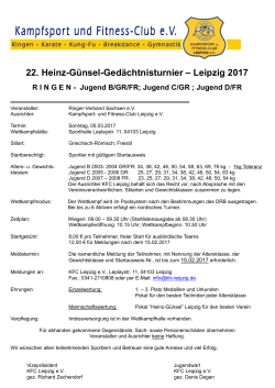 22. Heinz-Günsel-Gedächtnisturnier – Leipzig 2017