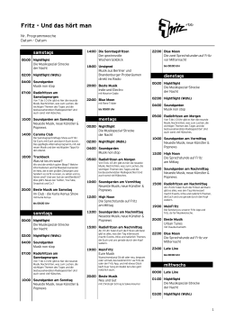 Aktuelles Fritz Programmschema