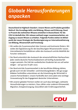 Globale Herausforderungen anpacken
