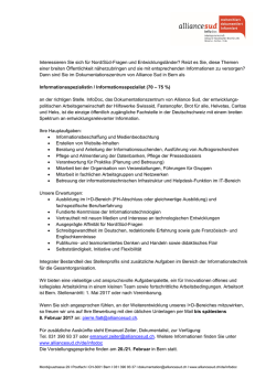 Informationsspezialist / Informationsspezialistin