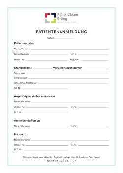 patientenanmeldung - PalliativTeam Erding gGmbH