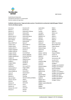Godk&auml;nda rabiesvacciner / Approved rabies