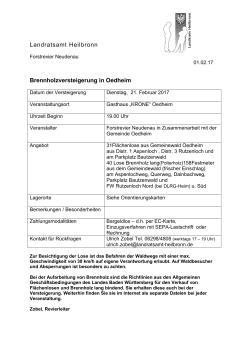 Landratsamt Heilbronn Brennholzversteigerung in Oedheim