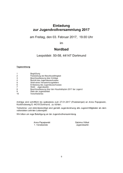 Jugendvollversammlung am 03.02.2017