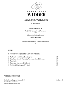 Lunchkarte - Restaurant Widder Zug