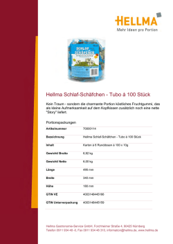 Hellma Produktblatt
