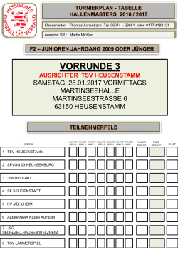 Spielplan - TSV Heusenstamm