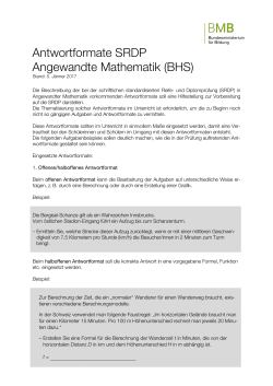 Antwortformate SRDP Angewandte Mathematik (BHS)