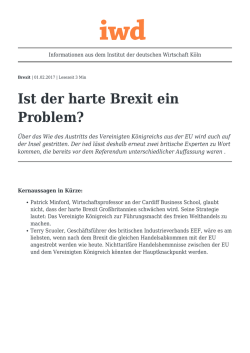 Ist der harte Brexit ein Problem?