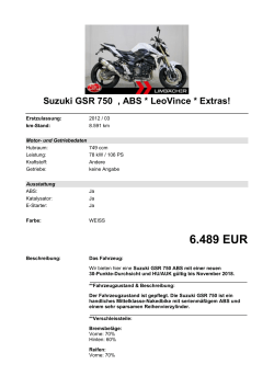 Detailansicht Suzuki GSR 750 €,€ABS * LeoVince * Extras!