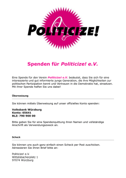 Spende - Politicize! eV