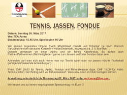 Tennis jassen Fondue Plausch