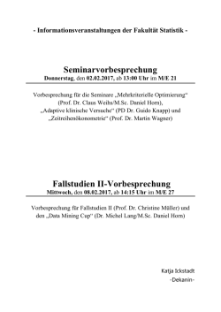 Seminarvorbesprechung Fallstudien II