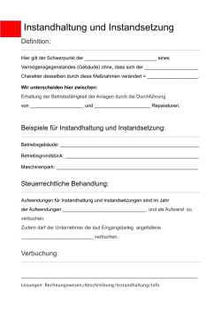 Instandhaltung und Instandsetzung