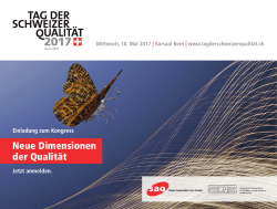 Programm Tag der Schweizer Qualität 2017