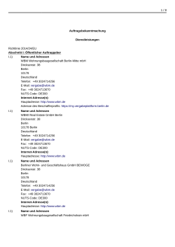 Öffentlicher Auftraggeber I.1) Name und Adress