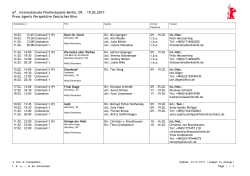 67 . Internationale Filmfestspiele Berlin, 09. – 19.02.2017