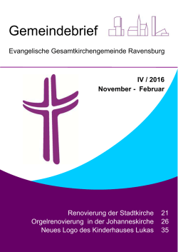 Gemeindebrief - Evangelische Gesamtkirchengemeinde Ravensburg