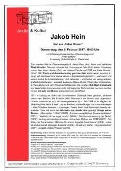 Jakob Hein - Landesportal Schleswig Holstein