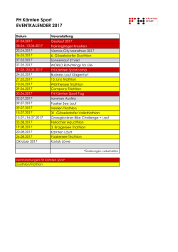 FH K&auml;rnten Sport EVENTKALENDER 2017