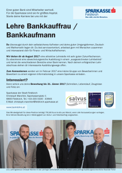 Lehre Bankkauffrau / Bankkaufmann