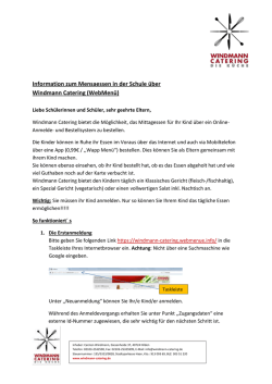 Information zum Mensaessen in der Schule &uuml;ber Windmann Catering