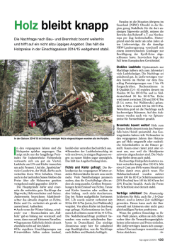 Holz bleibt knapp