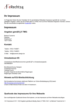 Ihr Impressum Impressum