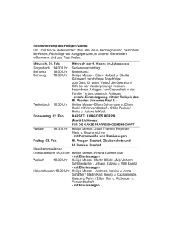 Gottesdienste Aresing / Weilach und Maria Beinberg